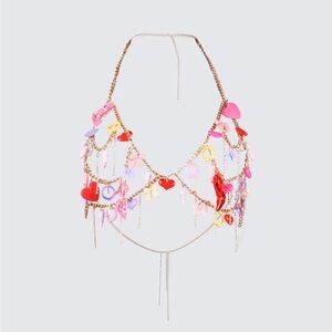 Charm Chain Bra with matching necklace set